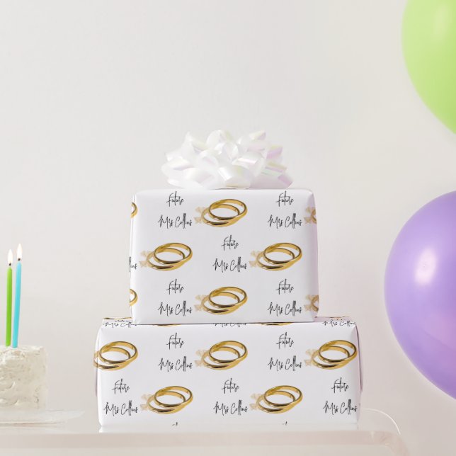 Framtidig fru (namn) Eleganta vigselringar i guld Presentpapper (Festgåvor)