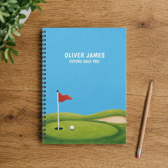 Framtidig golfproffs personlig notebook för barn anteckningsbok (Ideal for school notes, homework, golf practice, score keeping, or everyday writing.)