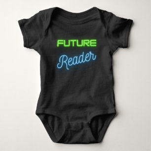 Framtidig läsare grön blå t shirt