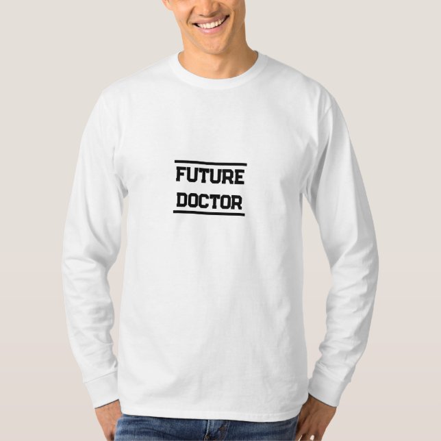 Framtidig Medicinsk Titel Minimal Textdesign T Shirt (Framsida)