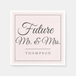 Framtidig Mr & Mrs Förlovningsfest Blush Rosa Papp Pappersservett