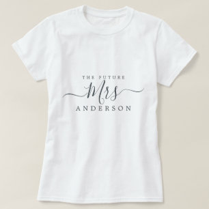 Framtidig Mrs Chic Script Anpassat Namn Brud Att V T Shirt