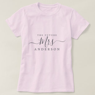 Framtidig Mrs Chic Script Anpassat Namn Brud Att V T Shirt