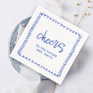 Framtidig Mrs French Blue Bröllopsdusch Cheers Pappersservett