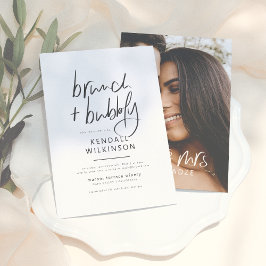 Framtidig Mrs | Svart & Vitt Brunch & Bubbelfoto Inbjudningar