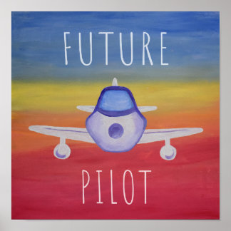 Framtidig Pilot Flygplans Postef Poster