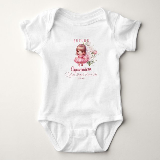 Framtidig Quinceañera Babyklänning – Rosa klänning T Shirt (Framsida)