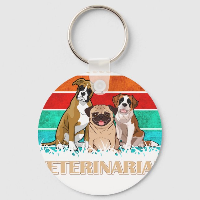 Framtidig veterinär - söta blivande veterinärer nyckelring (Framsida)