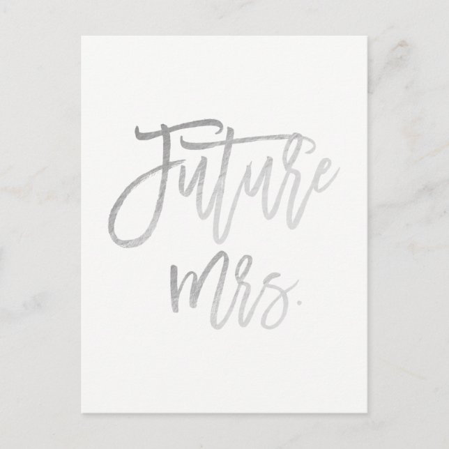 Framtidiga fru Faux Silverfolie Modernt Spara Datu Meddelande Vykort (Framsida)