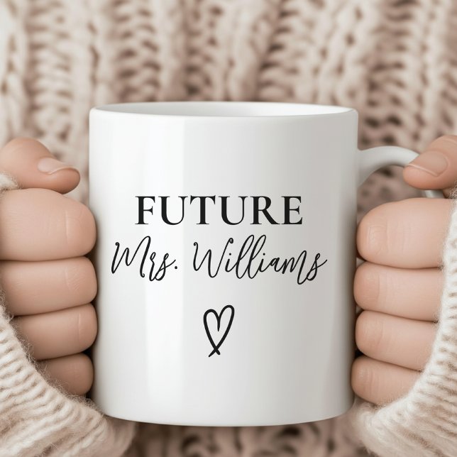 Framtidiga fru och herr Mug, personlig gåva inför  Kaffemugg (future mrs mug, engagement mug, personalized engagement gift, bride to be mug, future mrs and mr,)