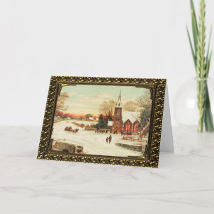 Framtidsbunden jultjänst i Land - Vintage Card Helgkort
