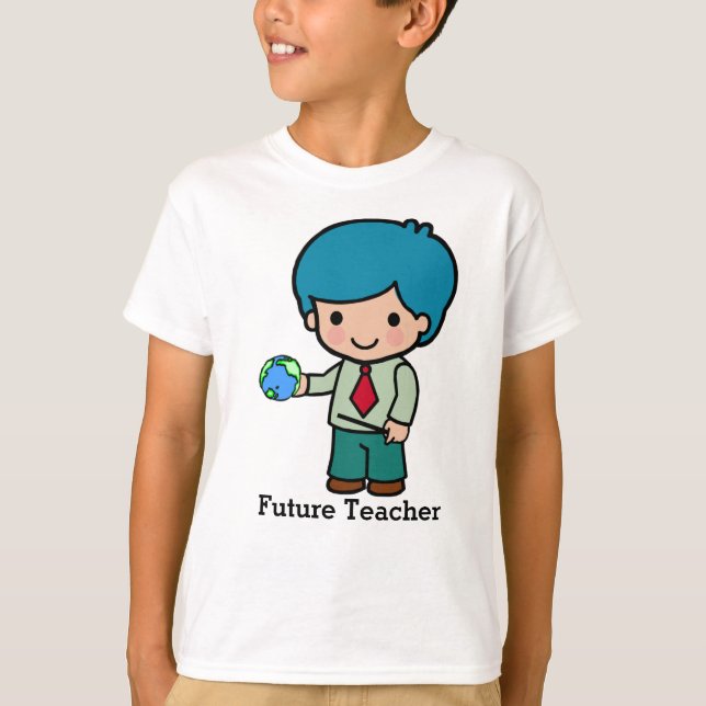 Framtidslärare med jordglob t shirt (Framsida)