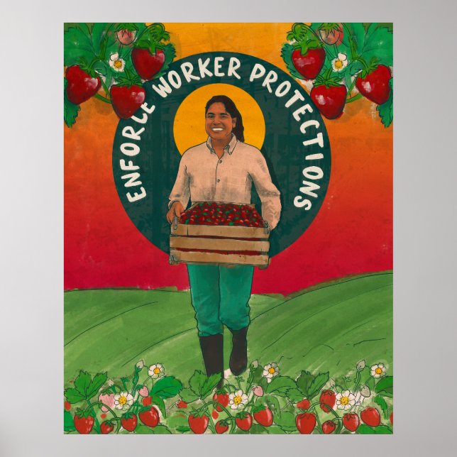 "Framtvinga arbetarskydd" Poster efter emitxin (Framsidan)