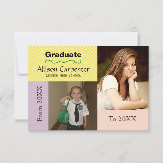 Från 20XX till 20XX 2 Foto - 3 x 5 Grad-meddelande Inbjudningar (Framsida)