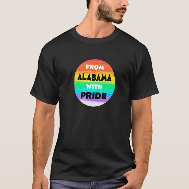 Från Alabama med HBT-citattecken för Pride Ord T Shirt (Framsida)