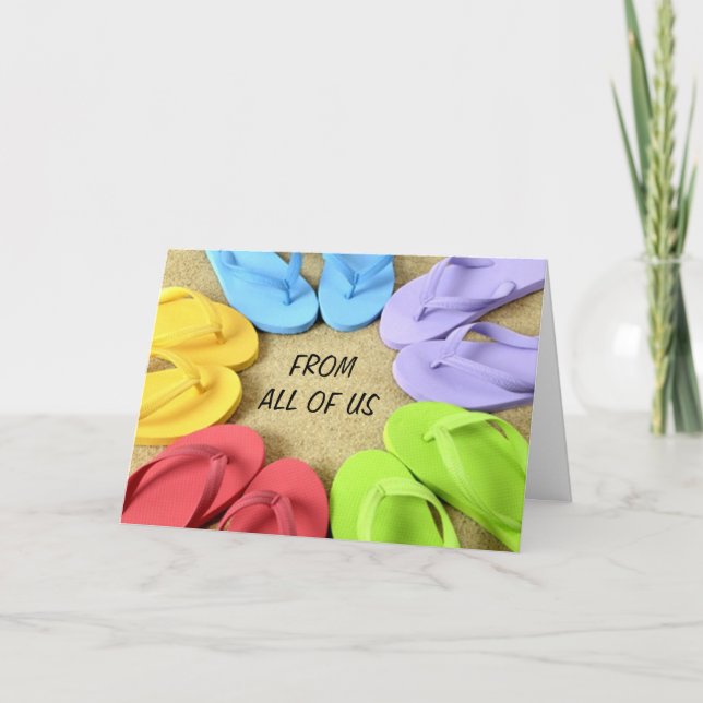 FRÅN ALLA OSS - FLINFLIP FLOPS BIRTHDAY KORT (Framsida)