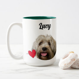 Från anpassningsbarna foto/namn och rolig hund cit Två-Tonad mugg