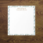 Från Anteckningsblocket Blått Grönt Anteckningsblock<br><div class="desc">Denna elegant från skrivbordet i anteckningsblocket blå grönt har en eukalyptus grey gräns och kan vara personlig genom att enkelt byta namn till din egen eller en titel som mormor eller lärare eller sjuksköterska osv. Den har en modern minimalistisk utformning med typografi. Budskapet längst upp säger "från skrivbordet", men det...</div>