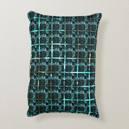 Från avstånd ser man cyan-fisk , nära schack prydnadskudde