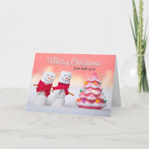 Från Båda God Jul Marshmallow Snögubbar Helgkort