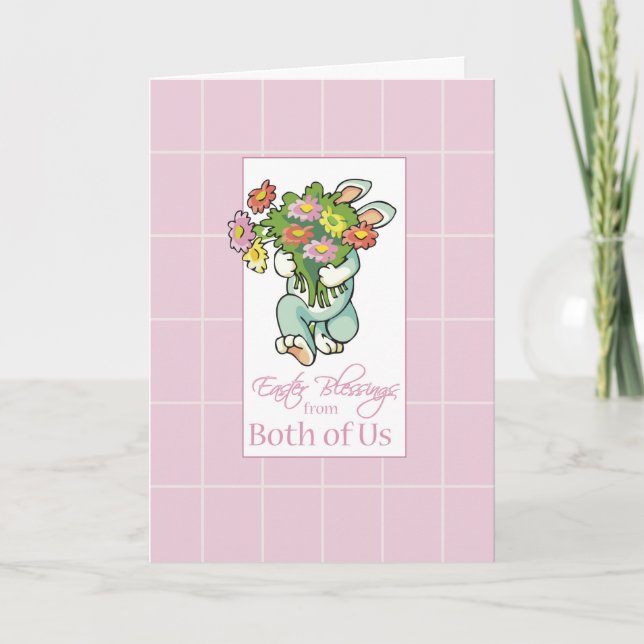 Från båda USA Bouquet av Påsk Blessings Helgkort (Framsida)