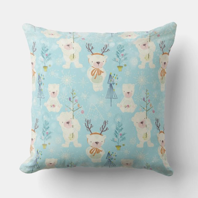 Från Bears och jul-Julafton Mönster för barn Kudde (Framsida)