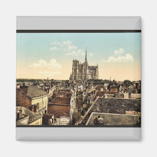 Från belfreyen Amiens, frankrikevintage Photochro Magnet