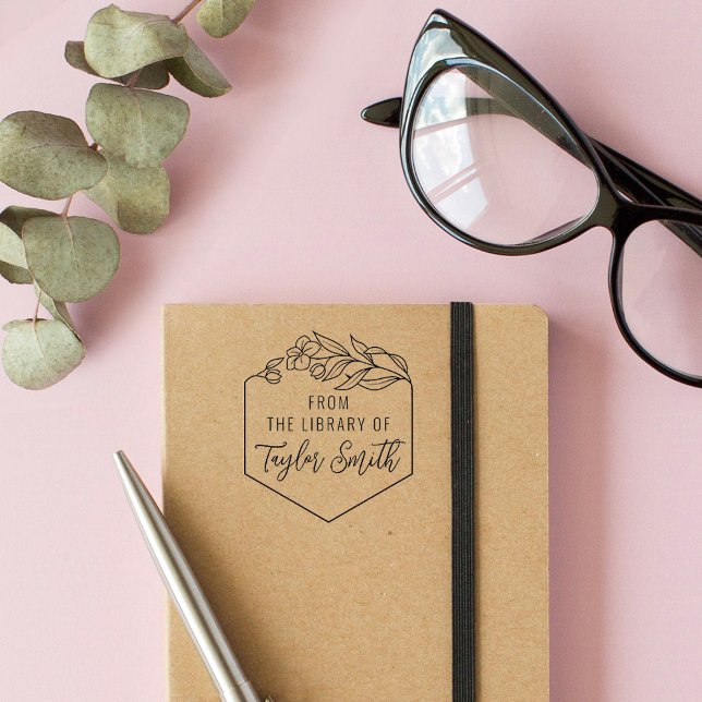 FRÅN BIBLIOTEK AV Eget namn Självfärgande Stämpel (Skapare uppladdad)