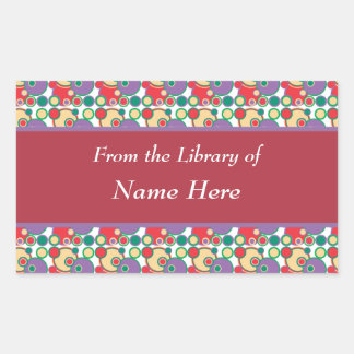 Från Bibliotek i Abstrakt Art Stickers Rektangulärt Klistermärke