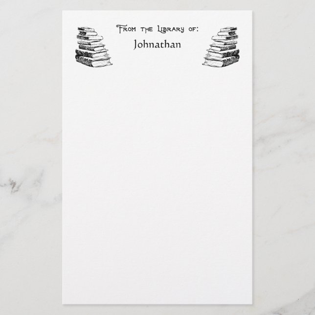 Från Bibliotek i Bokar Anpassningsbar Stationery Brevpapper (Framsida)