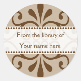 Från Bibliotek i bokplattor Runt Klistermärke