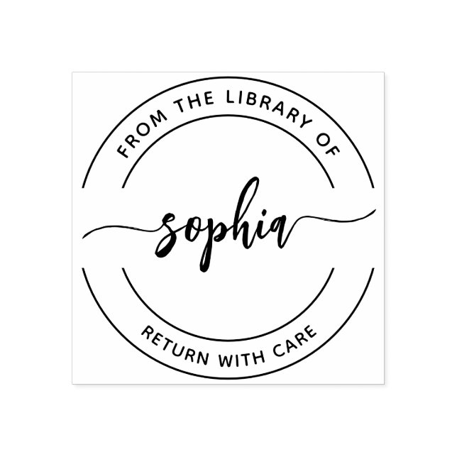 Från Bibliotek i Coola Script Rubber Frimärke Stämpel (Tryck)