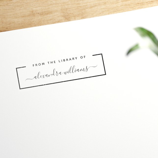 Från Bibliotek i Namn gummistam med enkelt skript Självfärgande Stämpel (Skapare uppladdad)