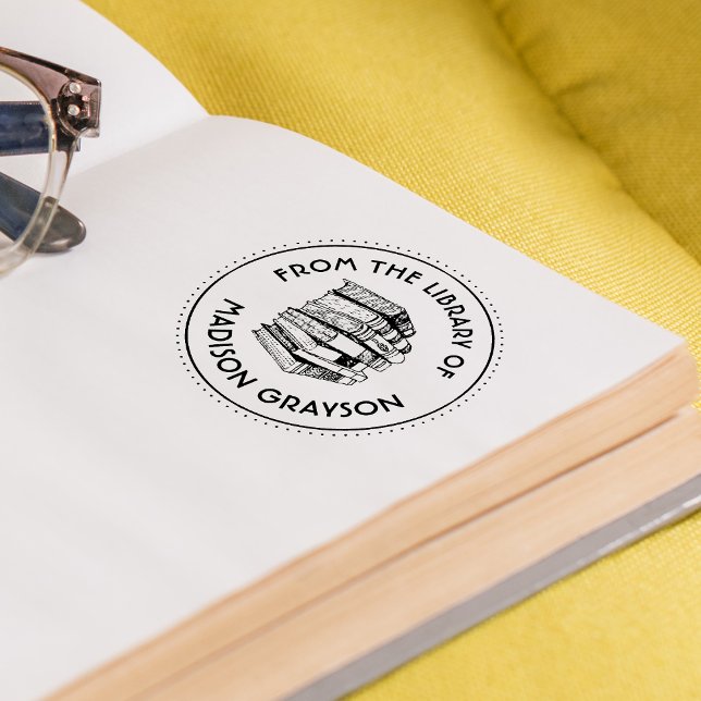 Från Bibliotek i Personlig Självfärgande Stämpel (From The Library Of Personalized Self-inking Stamp)