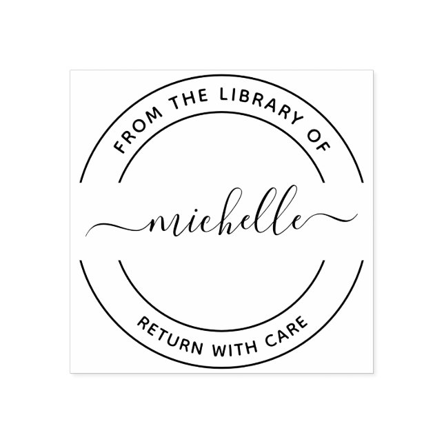 Från Bibliotek i skriptrubber Frimärke Stämpel (Tryck)