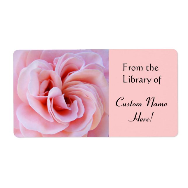 Från Bibliotek i Sticker Bok-etiketterna Rosa ros Fraktsedel (Framsidan)