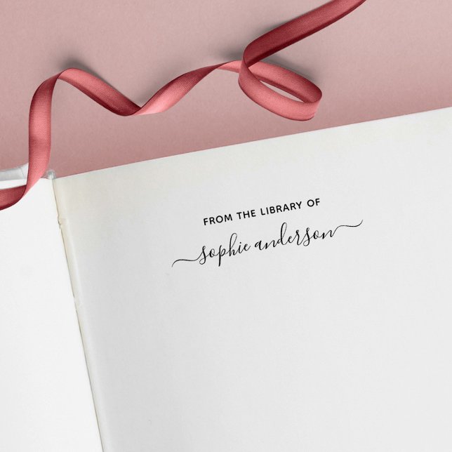 Från Bibliotek i Trendig Script Namn Självfärgande Stämpel (Skapare uppladdad)
