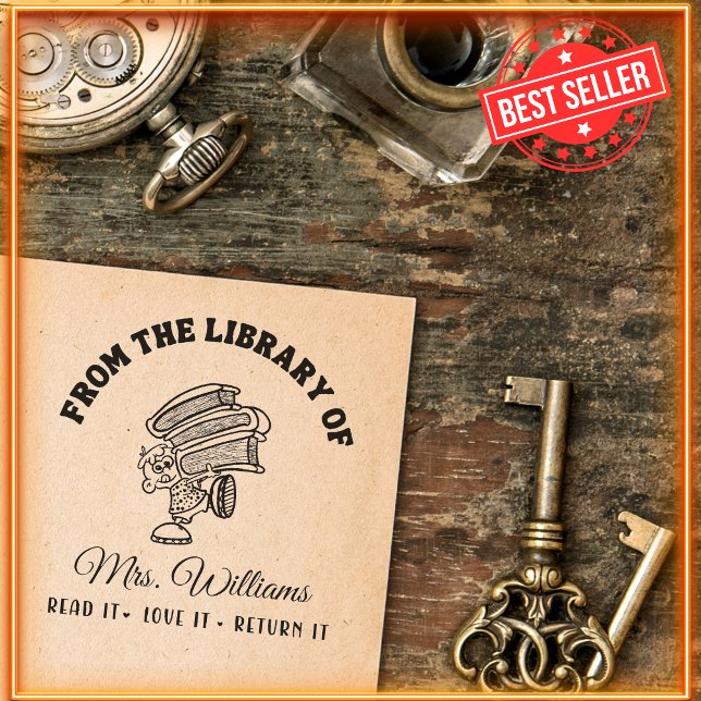 Från Bibliotek | Lärare Bok Självfärgande Stämpel (Skapare uppladdad)