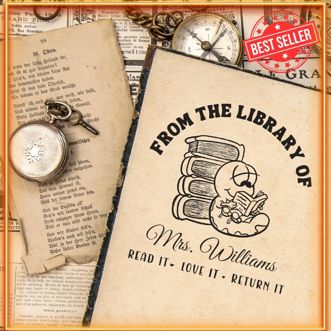 Från Bibliotek | Lärare i Bok Mask Självfärgande Stämpel (Skapare uppladdad)