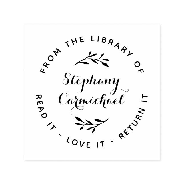 Från Bibliotek | Läs den, Kärlek den, skicka tillb Självfärgande Stämpel (Design)