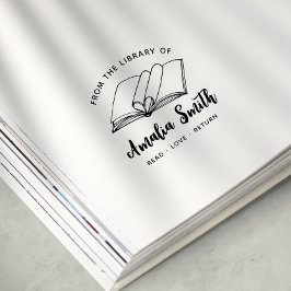 Från Bibliotek | Simple Heart Bok Stämpel