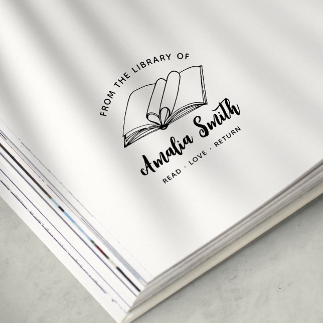 Från Bibliotek | Simple Heart Bok Stämpel (Skapare uppladdad)
