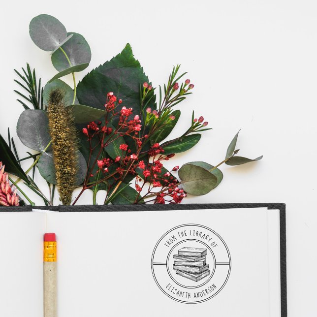 Från Bibliotek till handskrivet eget namn Självfärgande Stämpel (Skapare uppladdad)