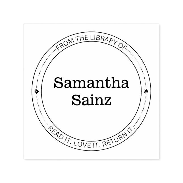 Från Bibliotek vid Bok Frimärke Elegant Flowers Självfärgande Stämpel (Design)