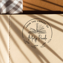 Från Biblioteket för botanisk bokmärke bokstämpel