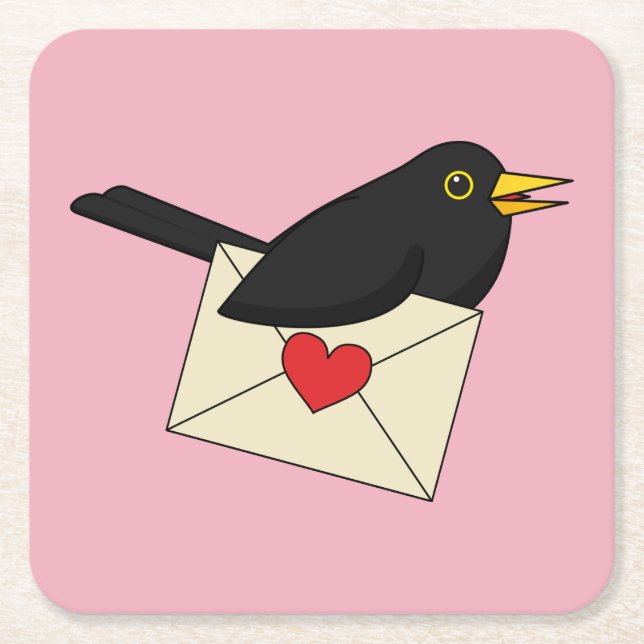 Från Blackbird med Kärlek Underlägg Papper Kvadrat (Framsidan)