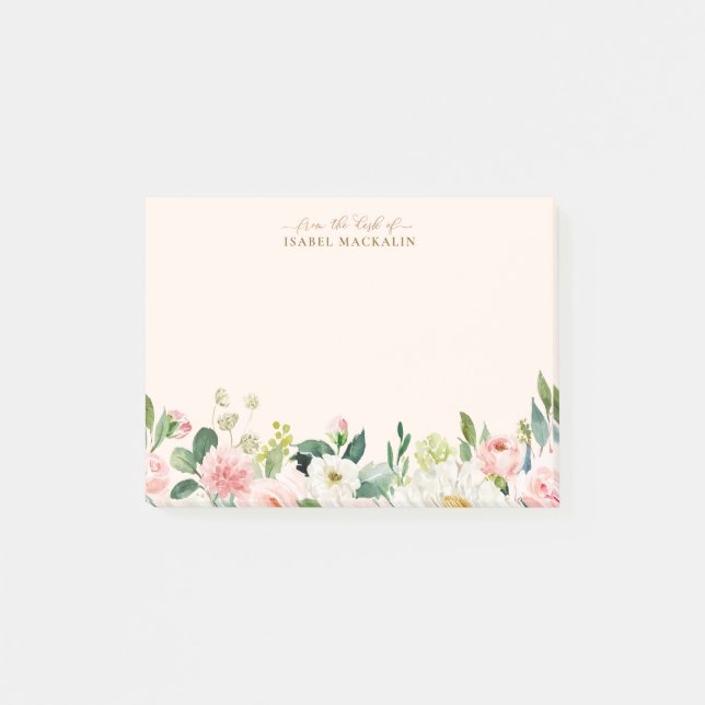 Från Blekens anläggning för  Rosa Blommigt botanis Post-it Block (Framsida)