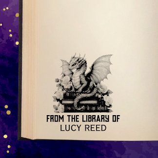 Från Blommande Bokälskande Drakens Bibliotek Stämpel