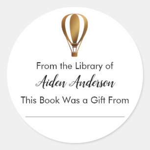 Från bokningsplattan Bibliotek i Guld Luftballong Runt Klistermärke