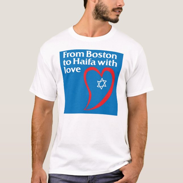 Från Boston till Haifa med kärlek T Shirt (Framsida)